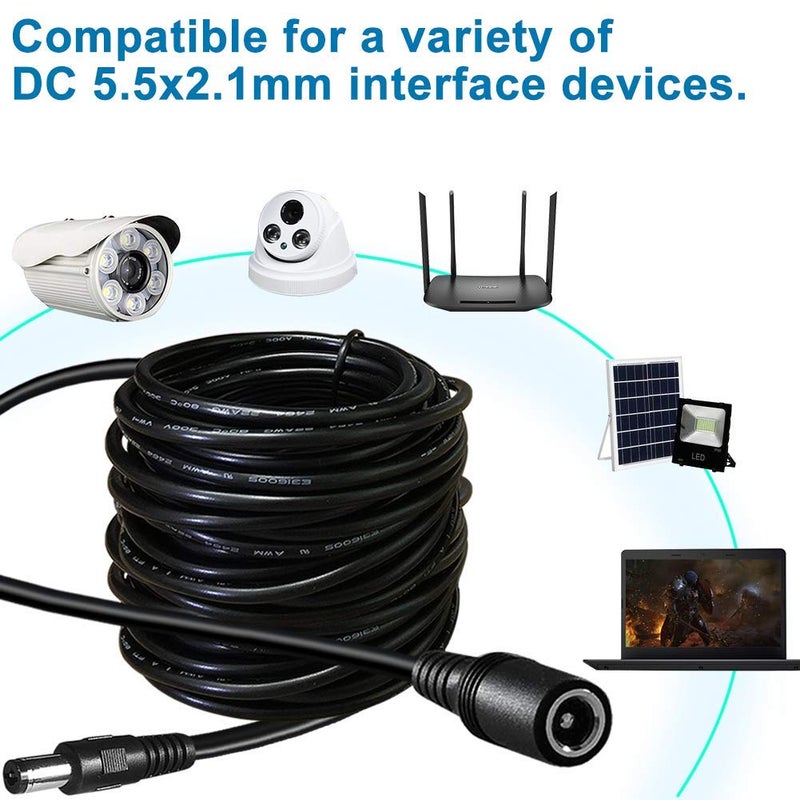 SIOCEN Dc Power Extension Cable,5.5mm x 2.1mm 12v Extension Cord 20FT Security Camera Cable DC Male to Female Extender Wire for CCTV IP Indoor Camera Dvr Standalone LED Strip,DC Supply Adapter - Image 5